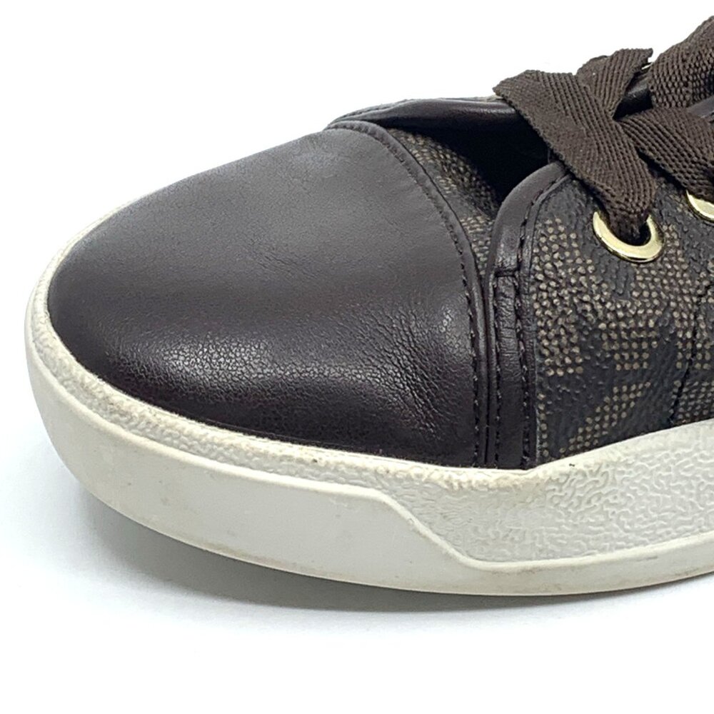 Michael Kors Womens Logo City Sneakers Shoes Brown Size 9.5M 001109 Lace Up - Picture 3 of 15